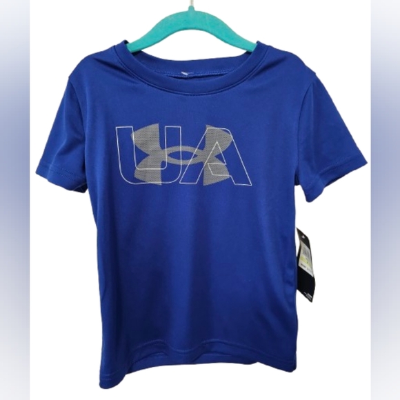 Under Armour Blue Little Boys Short Sleeve Tee Shirt 1 of 2 piece set, Size 4 - Picture 1 of 7